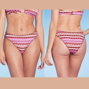 NWT $20 Shade‎ & Shore Ruffle Cheeky Bikini Bottom [ Small ]